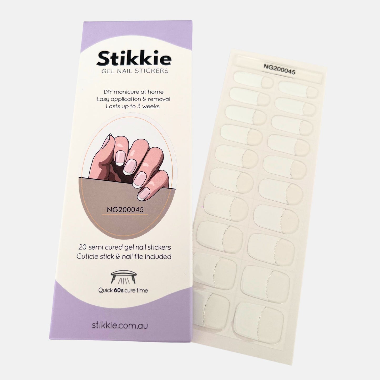 Silver Lining French Gel Nail Stickers