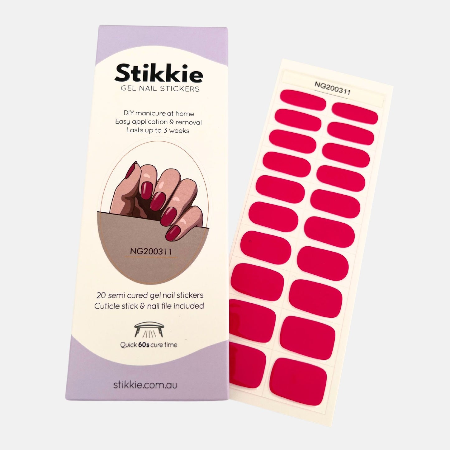 Raspberry Gel Nail Stickers