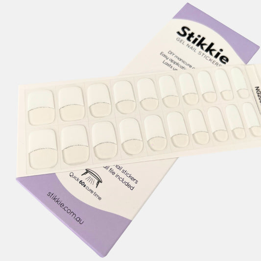 Silver Lining French Gel Nail Stickers